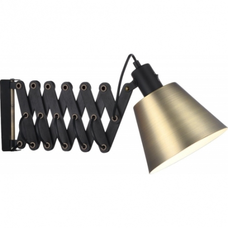 Vintage black&amp;brass wall lamp with arm HaloDesign