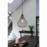 Drops 38cm black wire pendant lamp with wood HaloDesign