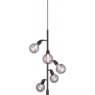 Compass Vertical 29cm black loft pendant lamp with 5 lights HaloDesign