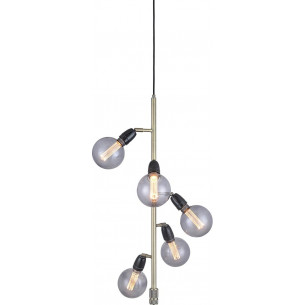 Compass Vertical 29cm brass loft pendant lamp with 5 lights HaloDesign