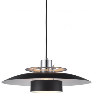 Designerska Lampa wisząca nowoczesna Srup 40cm czarny/chrom HaloDesign do salonu, kuchni i jadalni