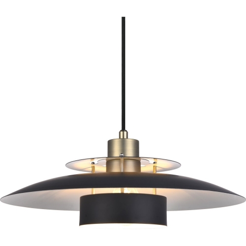 Designerska Lampa wisząca nowoczesna Srup 40cm czarny/mosiądz HaloDesign do salonu, kuchni i jadalni