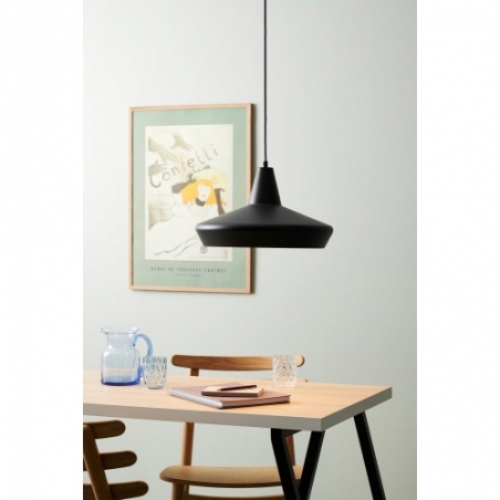 Designerska Lampa wisząca loft Work 37cm czarna HaloDesign do salonu, kuchni i jadalni