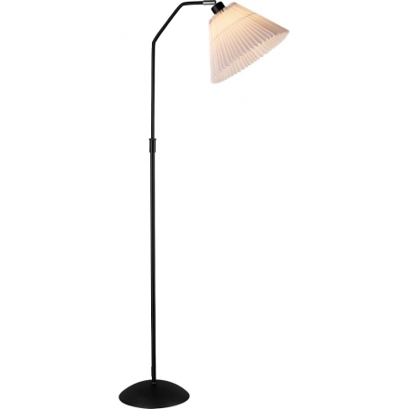 Berlin black&amp;white floor lamp with pleated shade HaloDesign