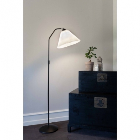 Berlin black&amp;white floor lamp with pleated shade HaloDesign