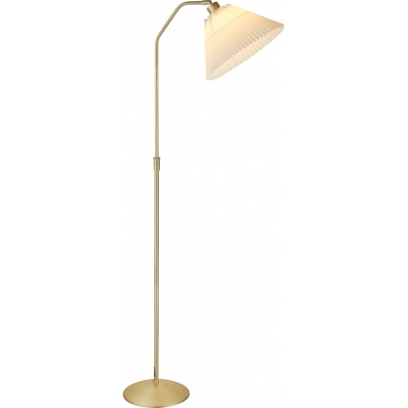 Berlin brass&amp;white floor lamp with pleated shade HaloDesign