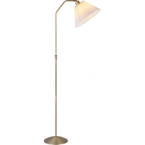 Berlin antique brass&amp;white floor lamp with pleated shade HaloDesign