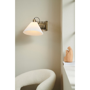 Medina "X" white&amp;brass wall lamp with arm HaloDesign