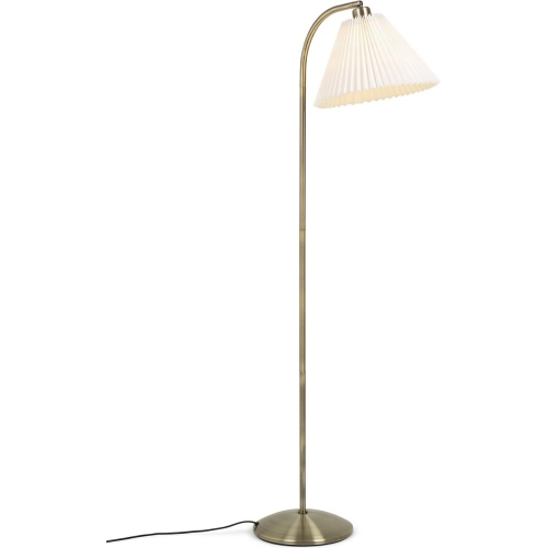 Medina white&amp;brass floor lamp with pleated shade HaloDesign