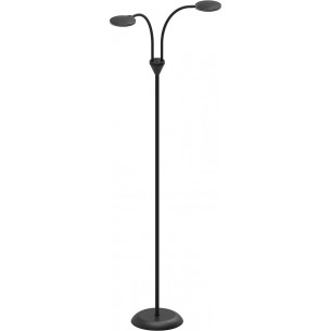Stylowa Lampa podłogowa 2 punktowa Fix LED czarna HaloDesign do czytania w salonie 2