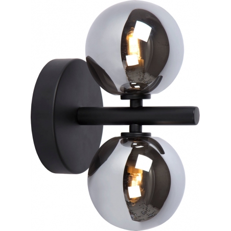 Tycho black glass double wall lamp Lucide