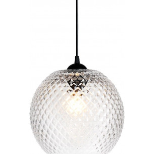 Designerska Lampa wisząca szklana retro Nobb 22cm przezroczysta HaloDesign do salonu, kuchni i jadalni