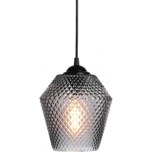 Designerska Lampa wisząca szklana retro Nobb 17cm szkło dymione HaloDesign do salonu, kuchni i jadalni