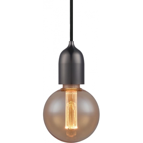 Designerska Lampa wisząca żarówka na kablu Classic czarny metaliczny HaloDesign do salonu, kuchni i jadalni