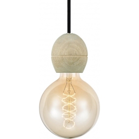 Light Cable-Set "bulb" wooden pendant lamp HaloDesign