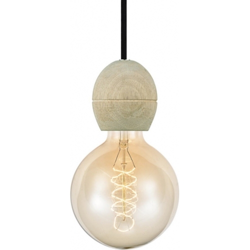 Designerska Lampa wisząca drewniana żarówka na kablu Light Cable-Set HaloDesign do salonu, kuchni i jadalni