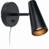 Crest black wall lamp with arm and switch Markslojd