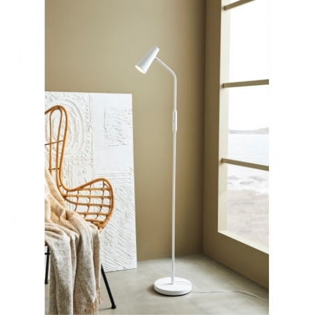 Stylowa Lampa podłogowa regulowana Crest biała Markslojd do salonu i sypialni