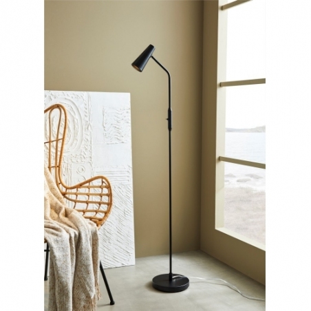 Stylowa Lampa podłogowa regulowana Crest czarna Markslojd do salonu i sypialni