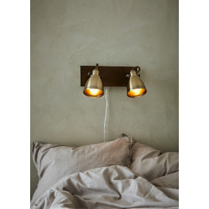 Native brass&amp;brown loft double wall lamp Markslojd