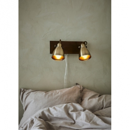 Native brass&amp;brown loft double wall lamp Markslojd
