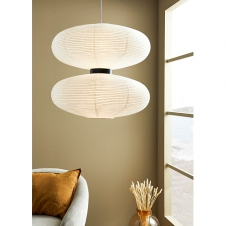 Dual 60cm white pendant lamp with shades Markslojd