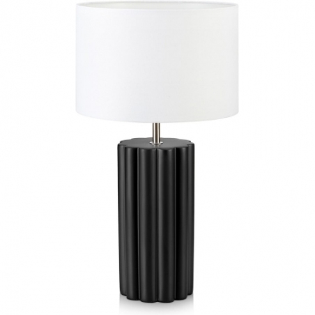 Column white&amp;black ceramic table lamp with shade Markslojd