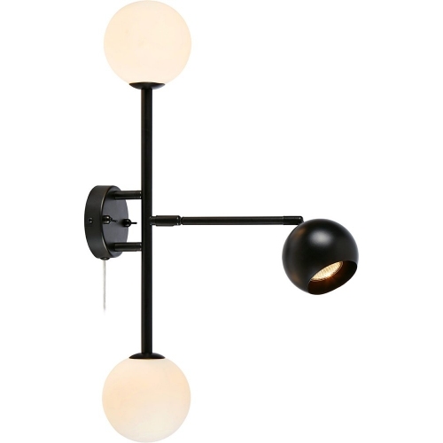 Bedside black&amp;white designer wall lamp with switch Markslojd