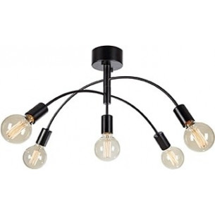 Cygnus black semi flush ceiling light with 5 lights Markslojd