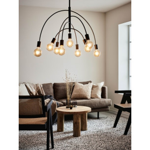 Lavello 95cm black pendant lamp with 9 lights Markslojd