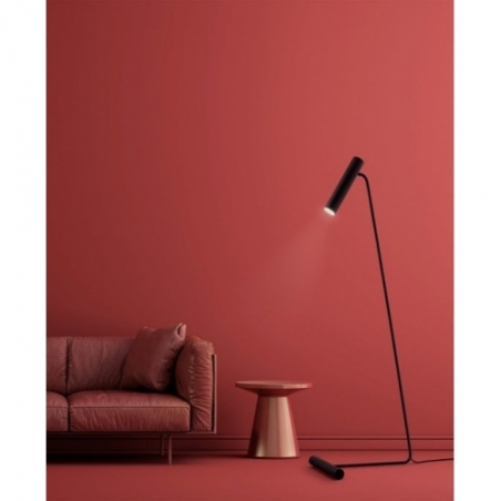 Stylowa Lampa podłogowa minimalistyczna Stork Jet Black LoftLight do salonu i sypialni