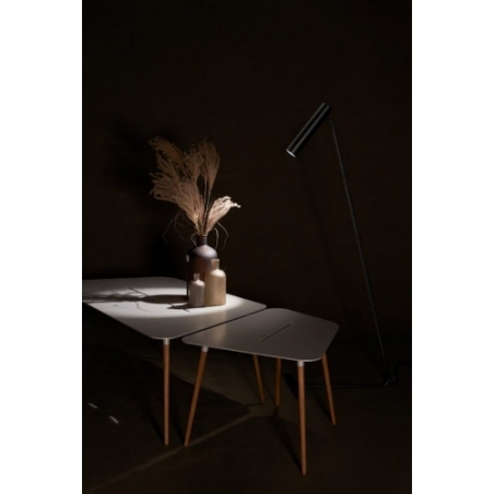 Stylowa Lampa podłogowa minimalistyczna Stork Jet Black LoftLight do salonu i sypialni