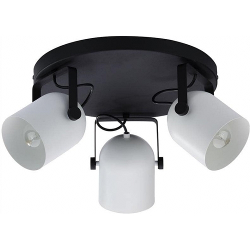 Spectra III white&amp;black ceiling lamp with 3 lights TK Lighting