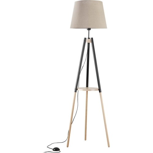 Stylowa Lampa podłogowa drewniana trójnóg z abażurem Vaio naturalna TK Lighting do salonu i sypialni