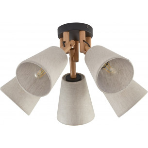 Vaio V natural semi flush ceiling light with 5 shades TK Lighting