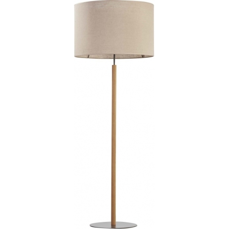 Stylowa Lampa podłogowa drewniana z dużym abażurem Deva naturalna TK Lighting do salonu i sypialni