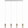 Elit 71 white tubes pendant lamp with wood TK Lighting