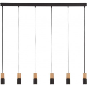 Elit 115 black tubes pendant lamp with wood TK Lighting