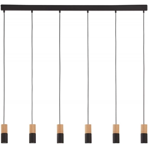 Elit 115 black tubes pendant lamp with wood TK Lighting