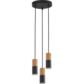Elit 30 black tubes pendant lamp with wood TK Lighting