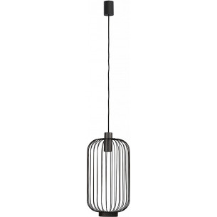 Stylowa Lampa wisząca druciana Cage 30 Czarna do salonu, sypialni i przedpokoju.