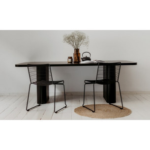 Pelare 200x100 black oak veneered dining table Nordifra