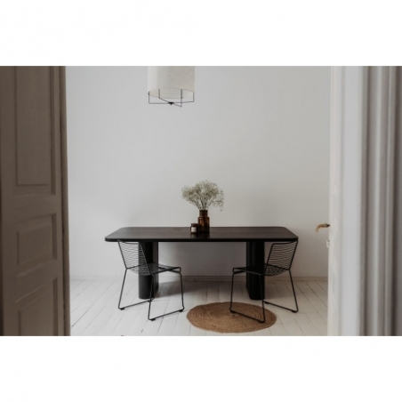 Pelare 220x100 black oak veneered dining table Nordifra
