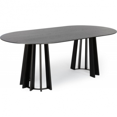 Tavle Oval 200x100 black oak veneered oval dining table Nordifra