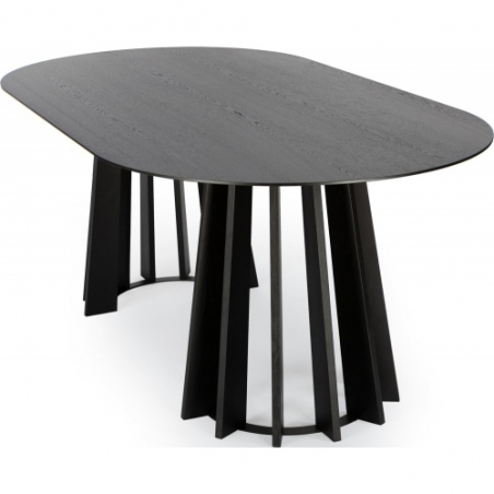 Tavle Oval 200x100 black oak veneered oval dining table Nordifra