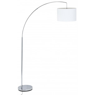 Clarie white arched floor lamp with shade Brilliant