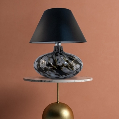 Adana Krezle black glass table lamp with shade ZumaLine