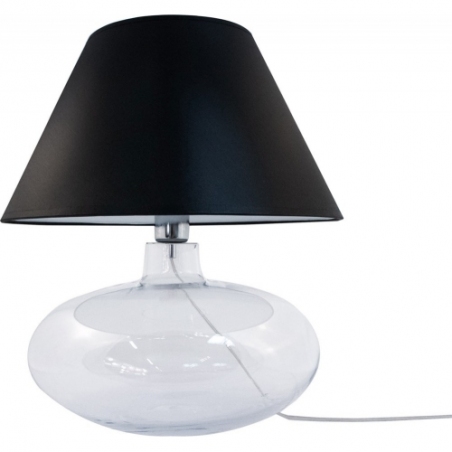 Adana black&amp;transparent glass table lamp with shade ZumaLine