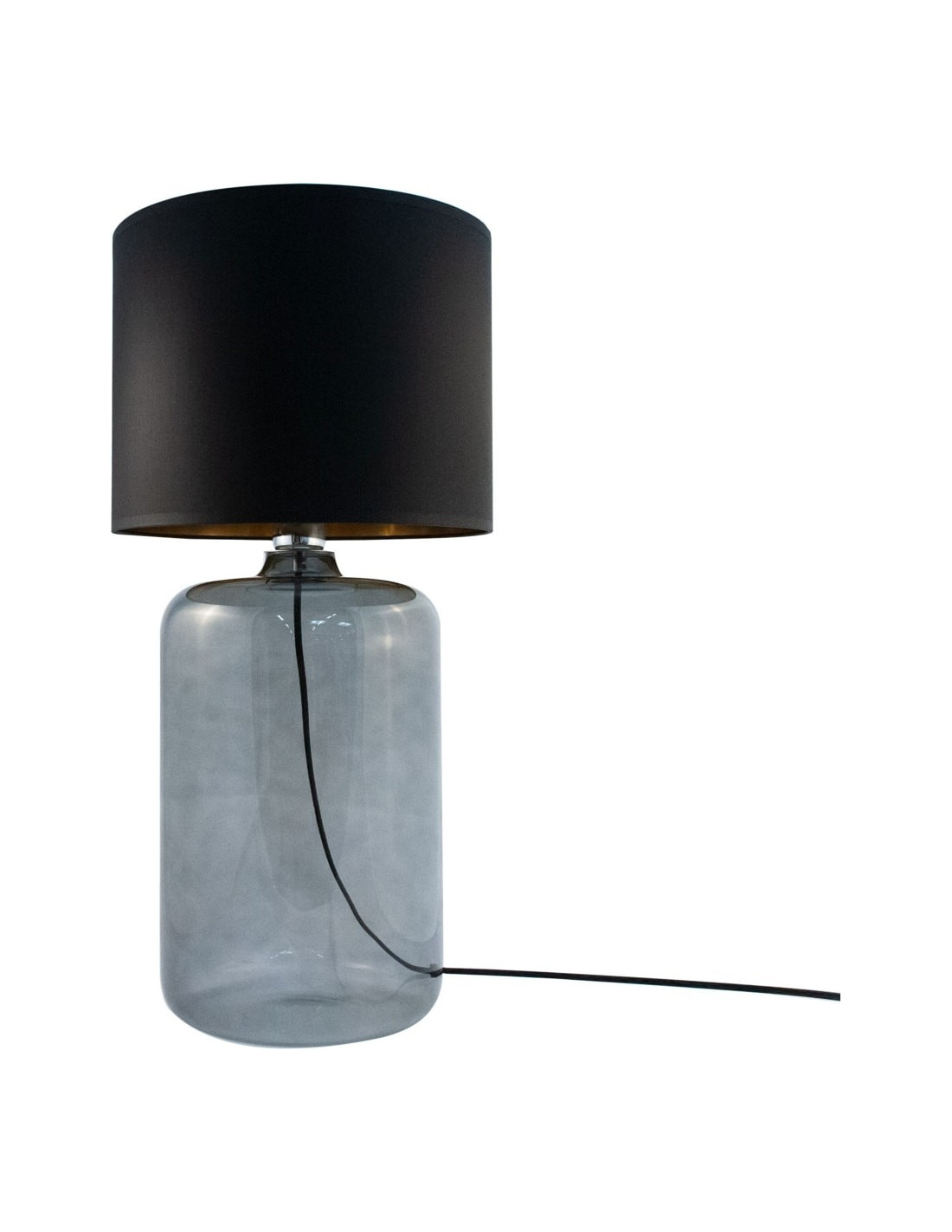 Amarsa Blackandsmoked Glass Table Lamp With Shade Zumaline 2911