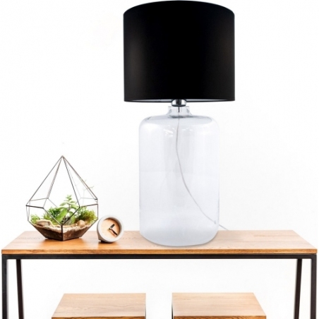 Amarsa black&amp;transparent glass table lamp with shade ZumaLine